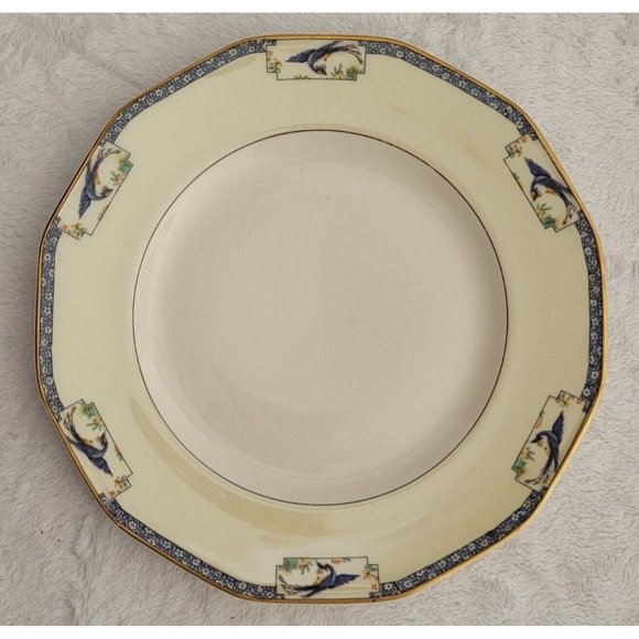 Theodore Haviland Limoges Calcutta Cream Peacock 8.5in Luncheon Plate Set Of 5 - Picture 1 of 5